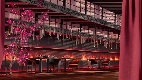 elegant modern asian restaurant interior