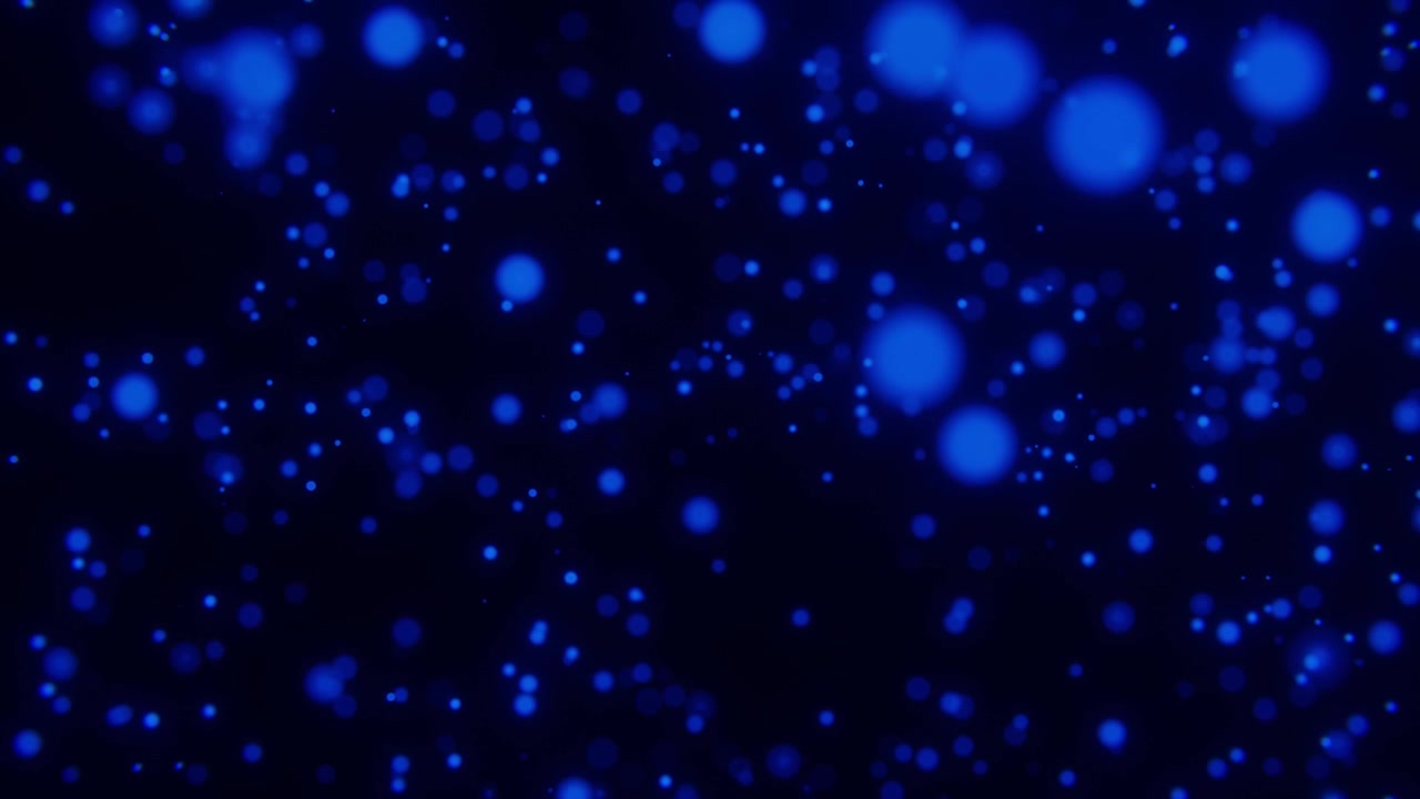 Sfondo astratto con particelle bokeh blu luminose su blu navy scuro