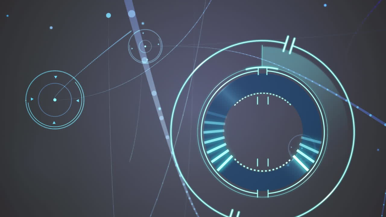 검은 바탕에 연결 네트워크를 통해 범위 스캐닝의 애니메이션