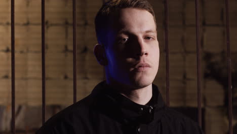 young man portrait in industrial setting