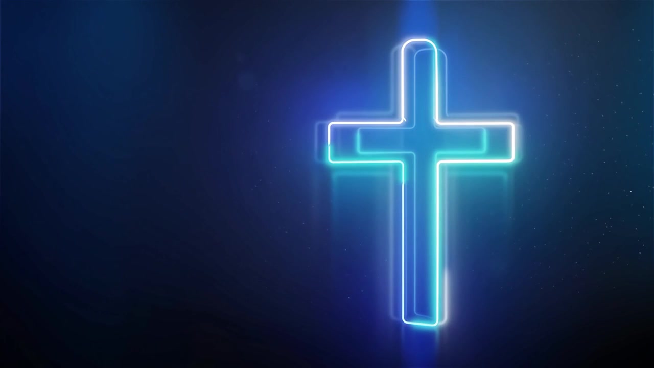 Croce Cristiana Luce Celestiale Sfondo per il Culto.