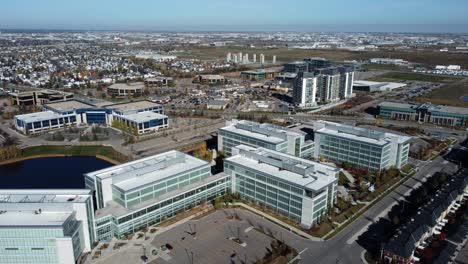 Business centers&#039; parking lots in Quarry Park in Calgary