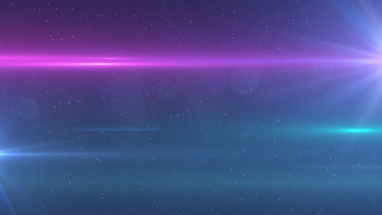 Animation of light trails and spots on black background