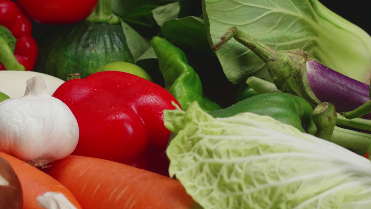 Carrellata su verdure fresche