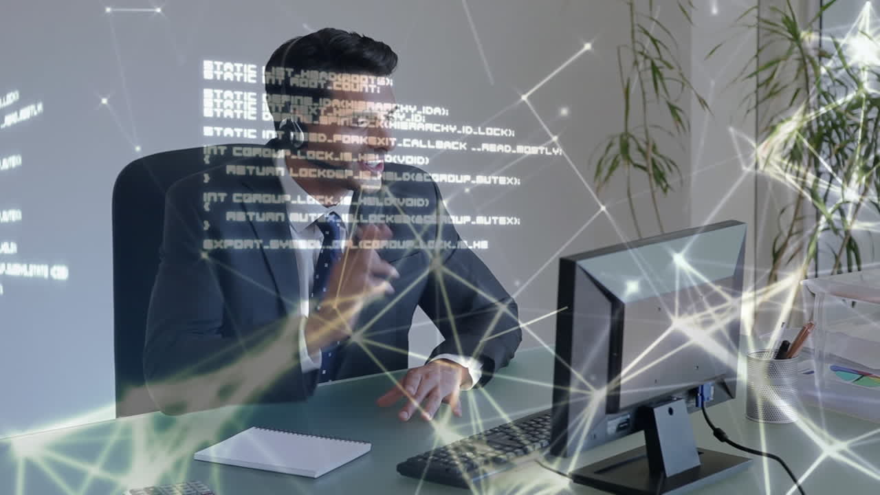 hombre de negocios hablando con clientes de todo el mundo a través de internet