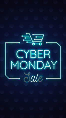 una animación de una venta de cyber monday de fondo de estilo neón