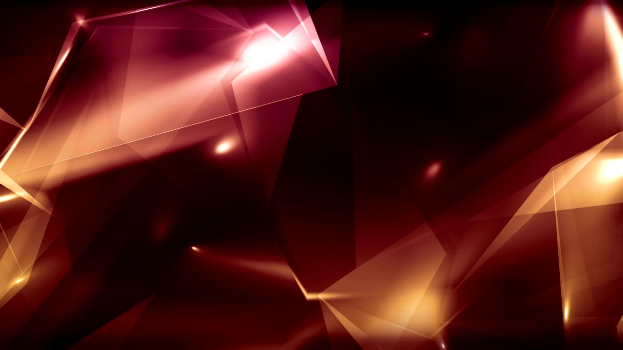 4k video light red abstract geometrical glass - diamond triangles loop able background
