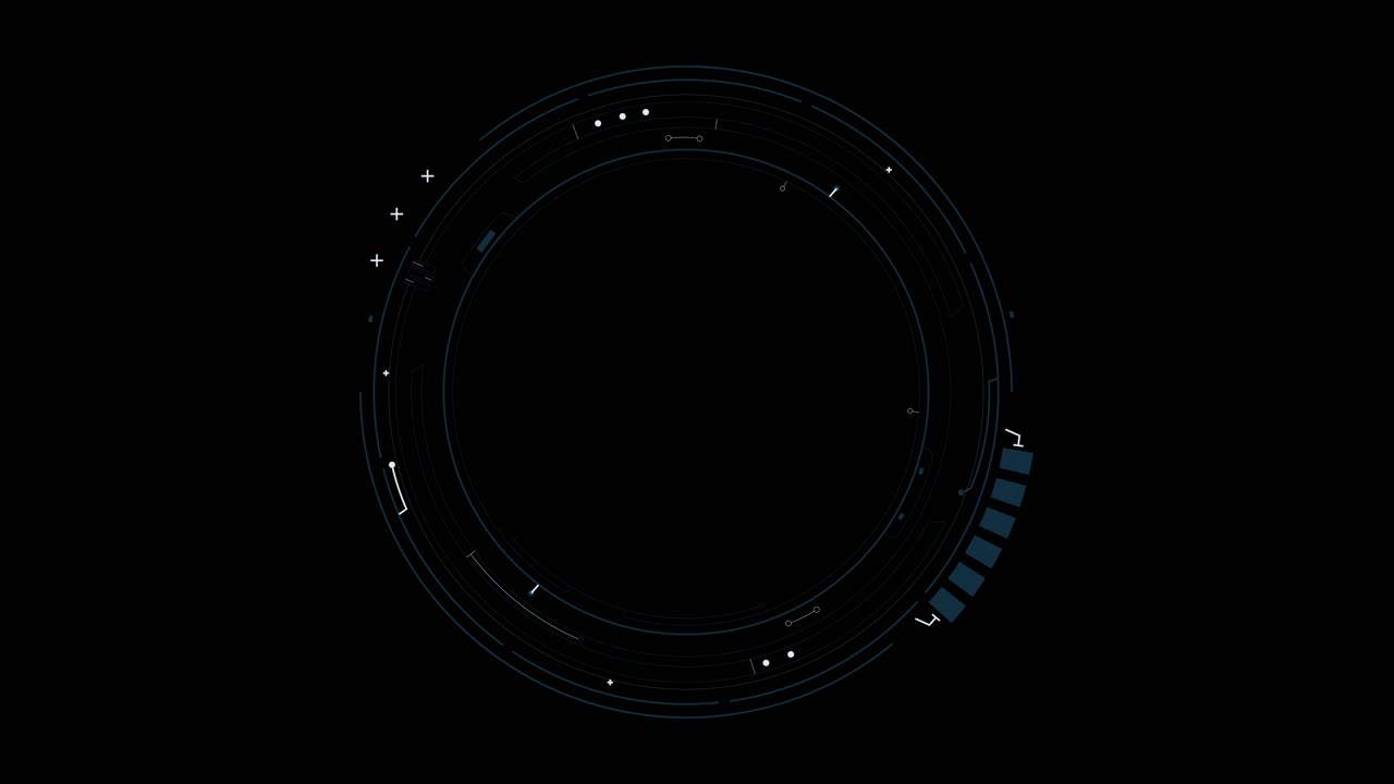 Hud circles. Computer-generated ring on black background