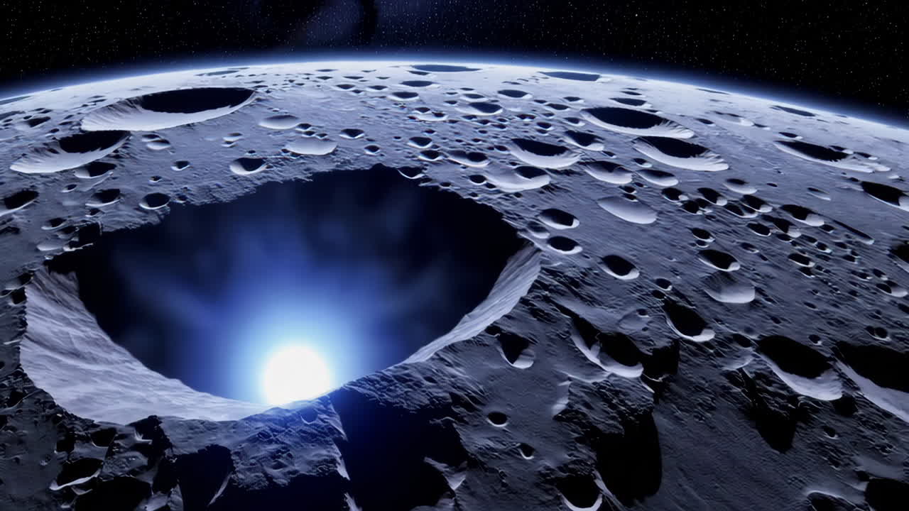 Lunar Crater and Milky Way