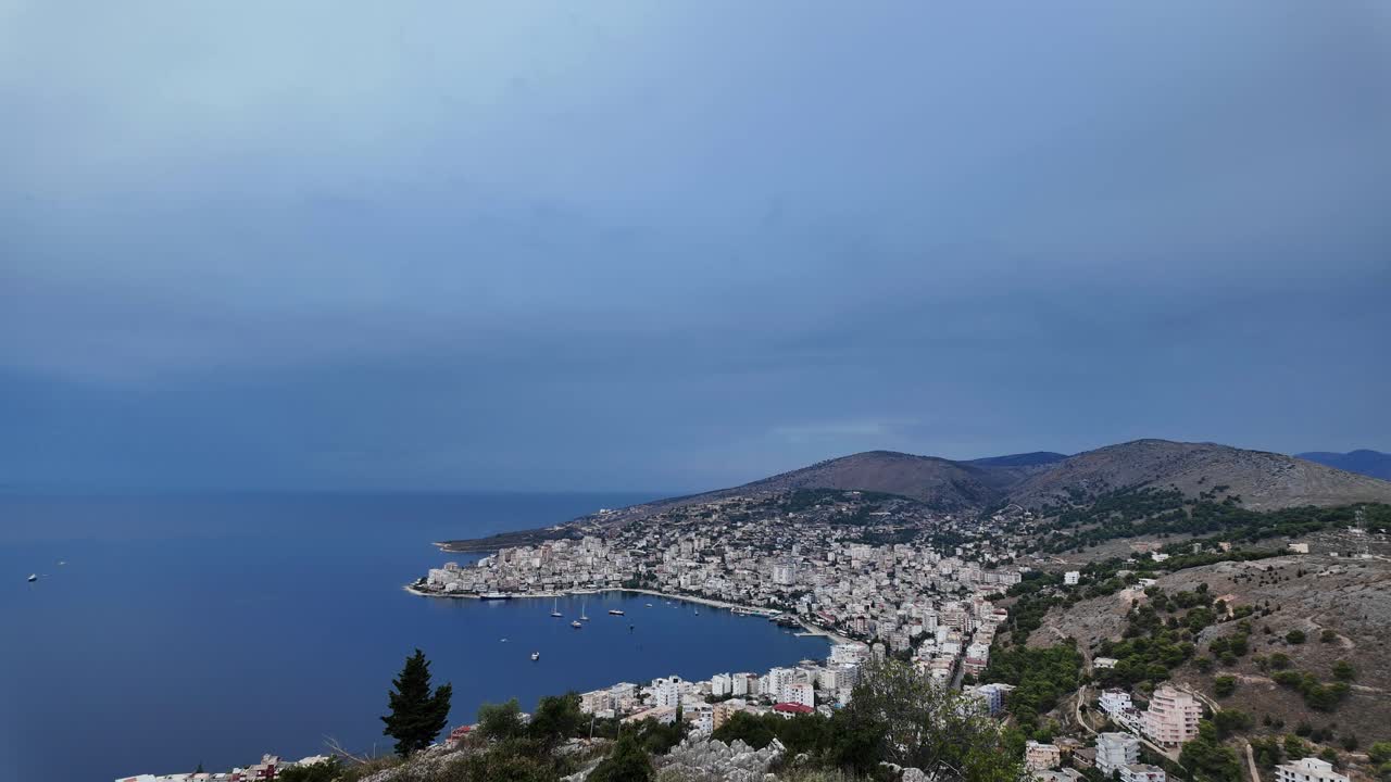 Sarandë Albania city Saranda Albanian holiday resort town riviera viewpoint landscape
