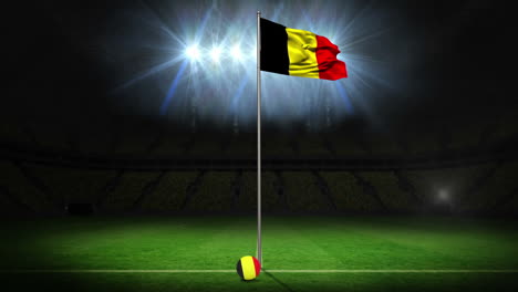 belgium national flag waving on flagpole