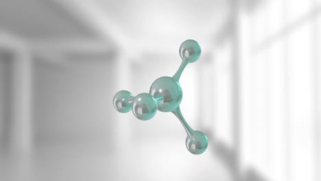 animation of micro of molecules models over grey background