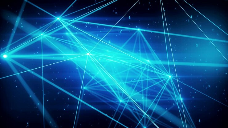 Abstract futuristic network with numbers and connections