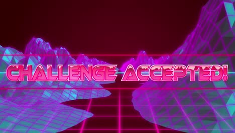 Animation-of-challenge-accepted-text-over-digital-mountains