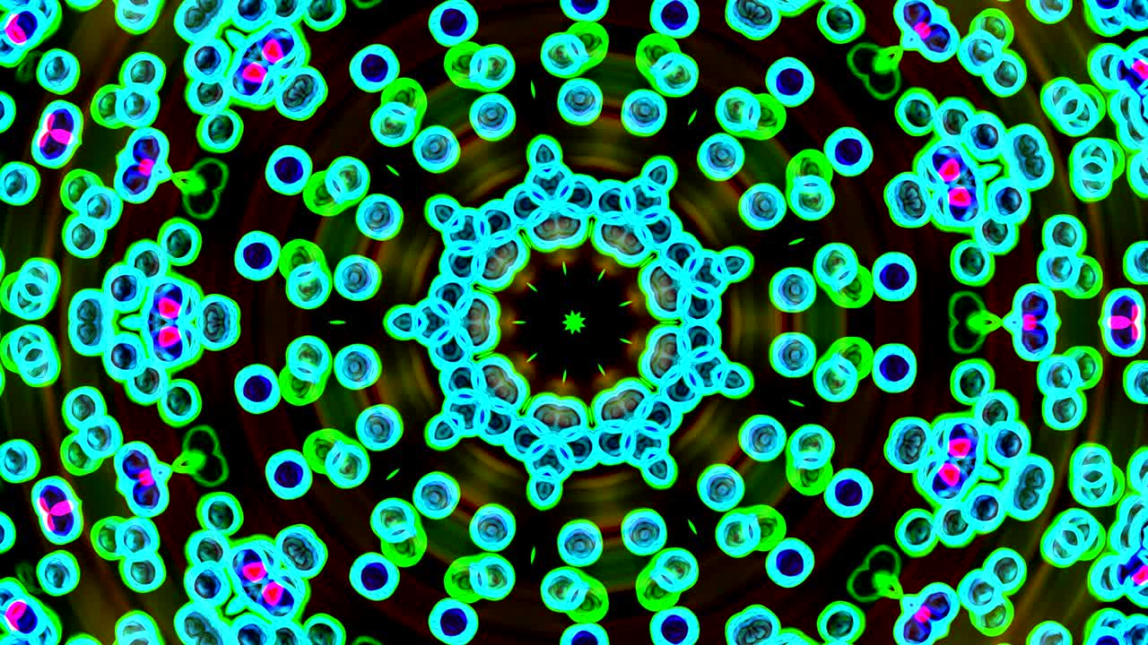 patrones de secuencia de caleidoscopio virtual, ciclo infinito o sin costuras.