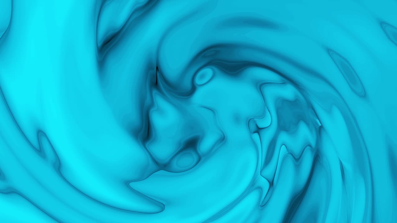 animación de flujo de tinta líquida de color azul sedoso. flujo de líquido de color azul brillante.