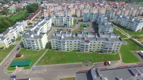 new high-rise buildings build on modern construction technologies. infrastructure of new part of the city in aerial view