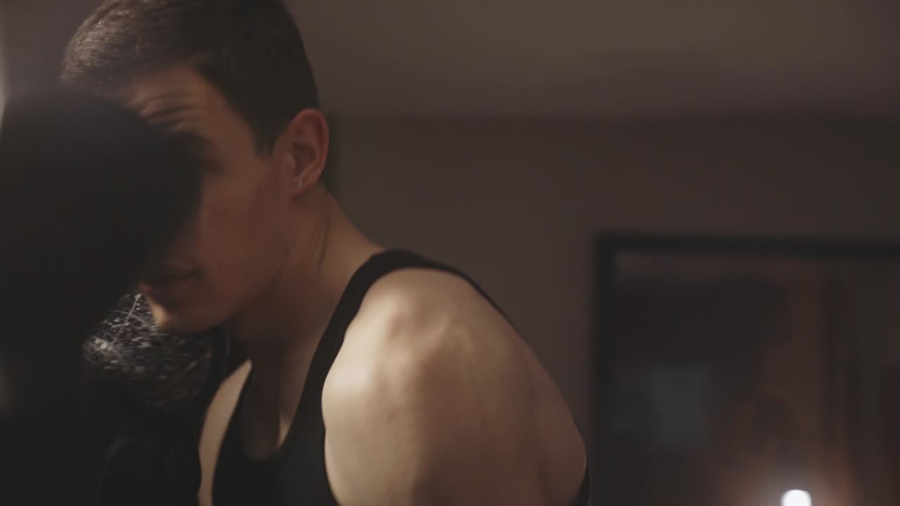 집에서 프리스탠딩 펀칭볼로 복서 훈련