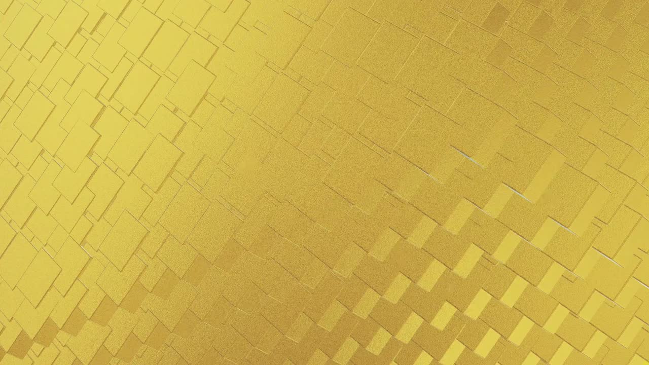 abstracto geométrico fondo dorado azulejos de papel de aluminio textura de bucle sin costura fondo renderizado en 3d