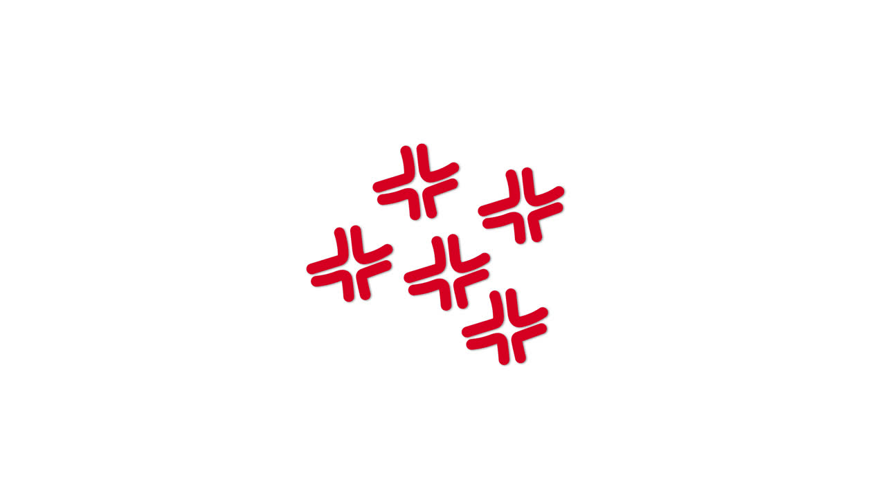 Animated Red Anger Symbols Appearing on White Background
