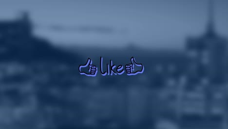 animación de texto similar sobre el paisaje urbano