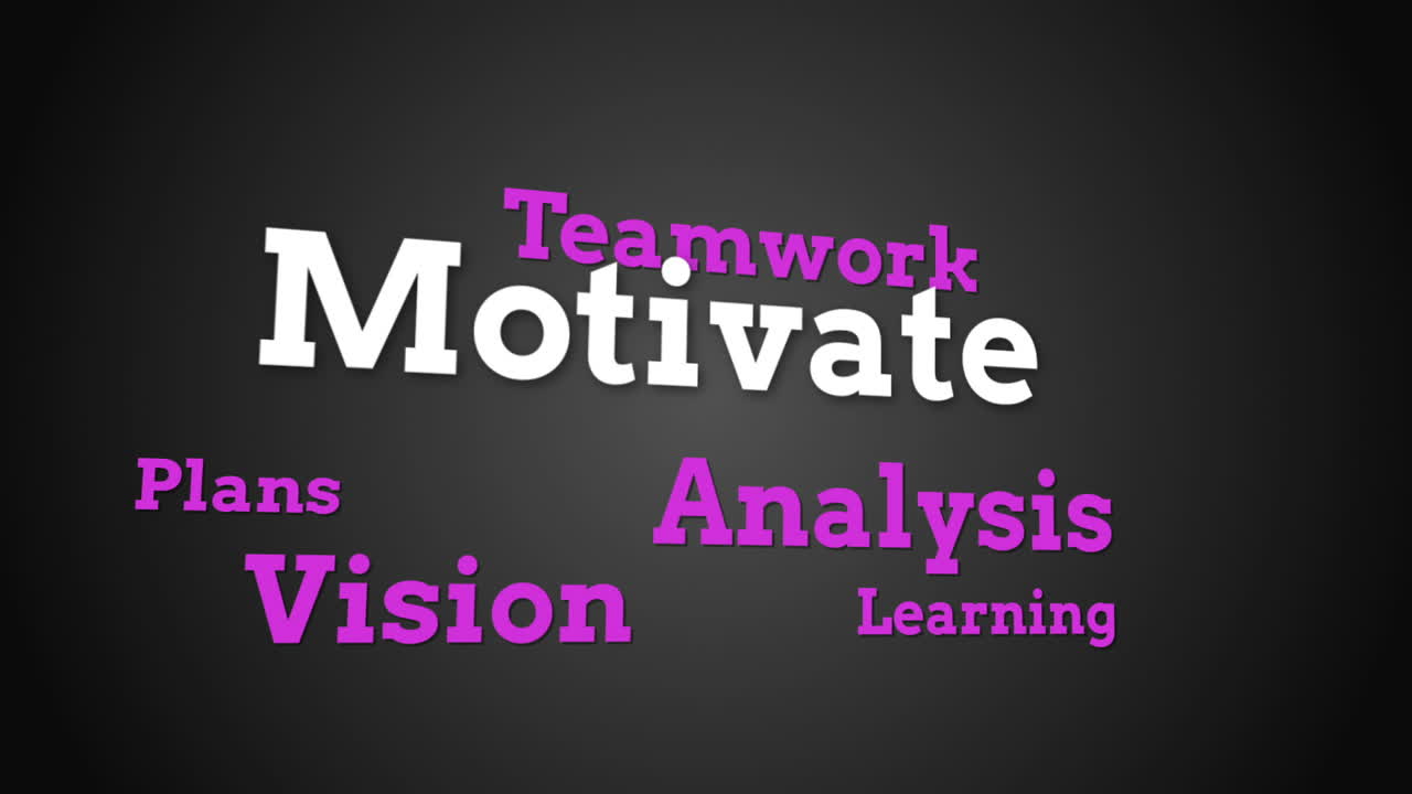 animación de diferentes palabras comerciales