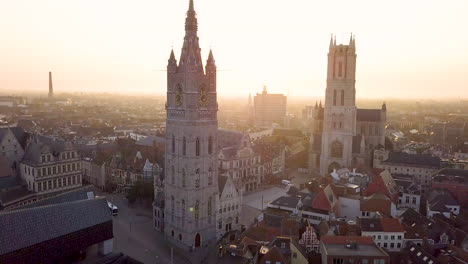 Pan-Up-shot-of-Old-Bell-Tower