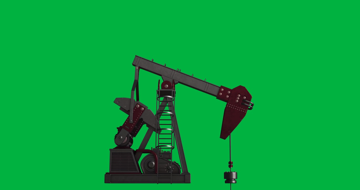 Animation of oil pump working over transparent background