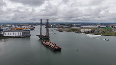 port of vlissingen, zeeland, the netherlands. industrial harbor. aerial video