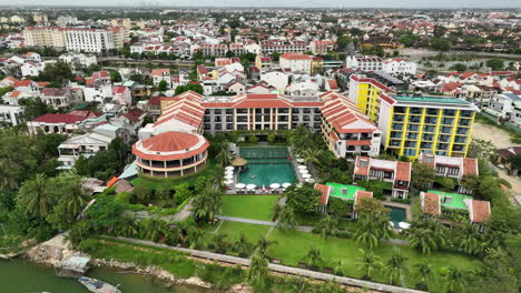 4k aerial of hoian, vietnam