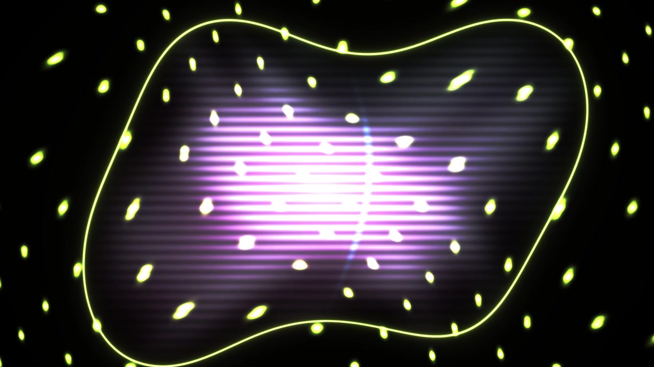 Animazione astratta di luce pulsante con cornice al neon