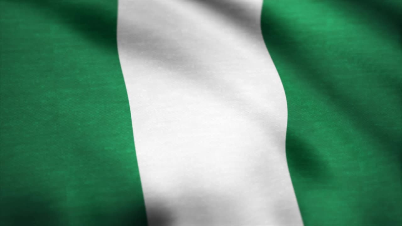 bandera de nigeria animación. bandera de nigerias agitando en el viento
