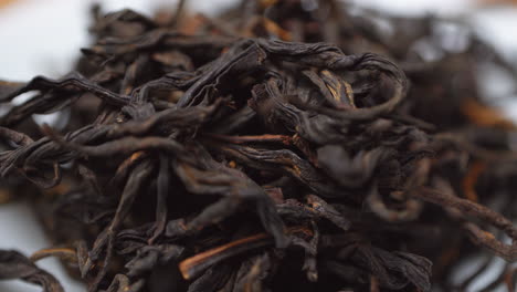 close-up of loose leaf black tea