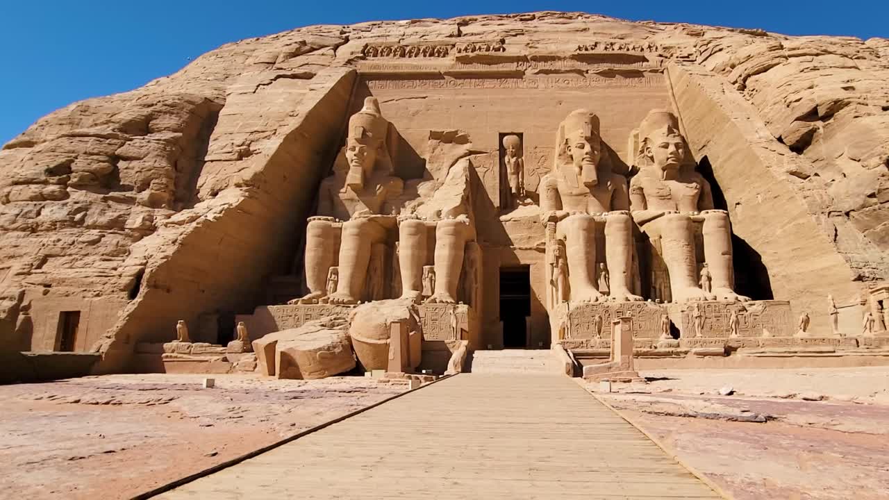 Observing the Abu Simbel Temple in Aswan, Egypt, has grandeur and historical significance, and evokes a sense of awe and admiration for ancient civilization.