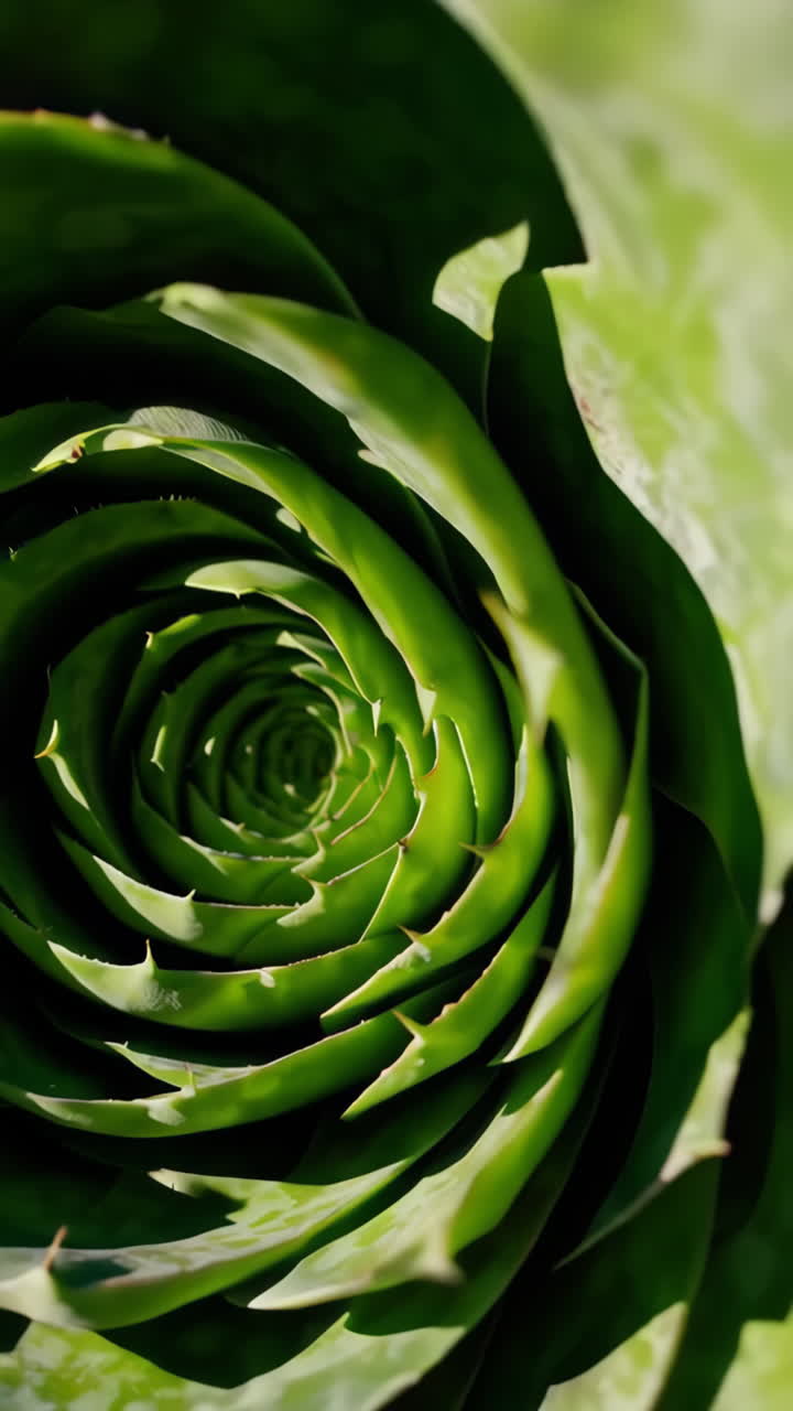 Close-up of a Green Succulent's Spiral Pattern