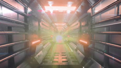 animación de luces que se mueven en un túnel 3d