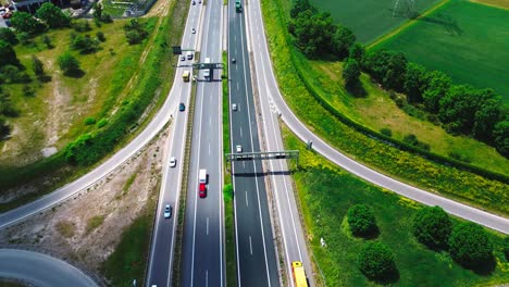 vista aérea del sistema de carreteras, infraestructura de transporte, 4k