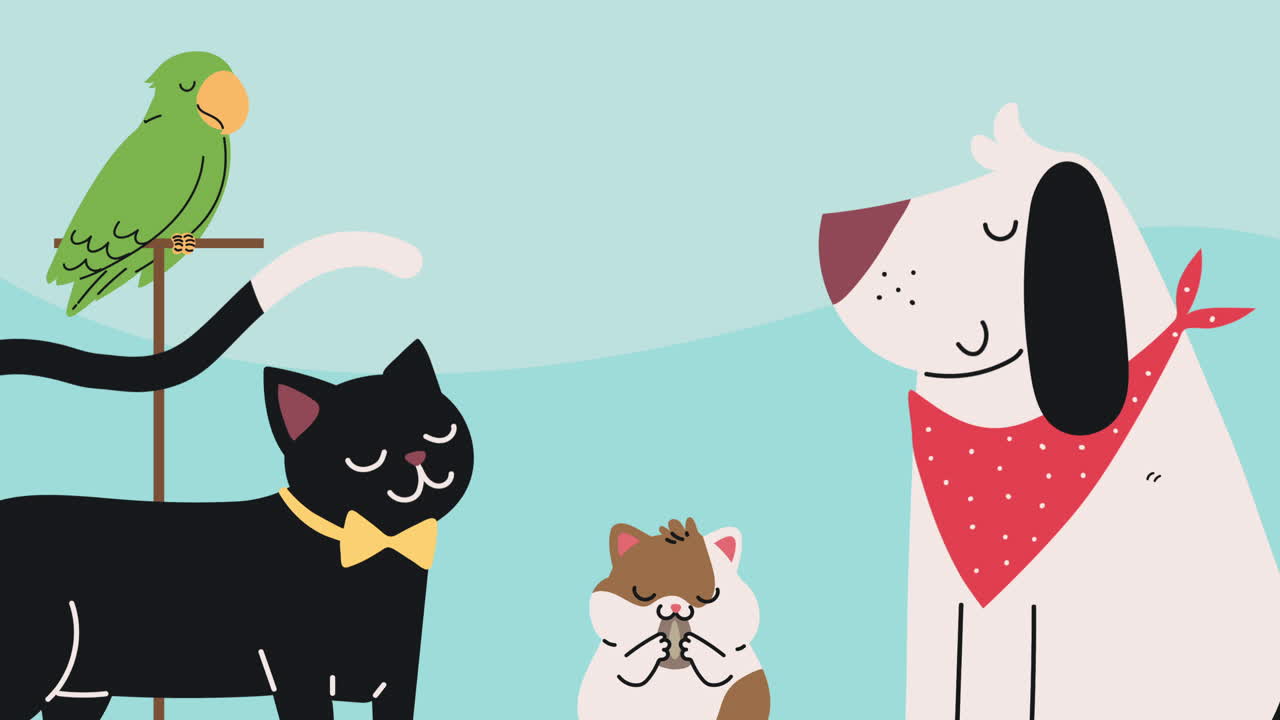 동물 캐릭터 그룹 애니메이션