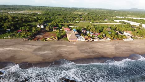 drone shot turning around some hotels of leon nicaragua