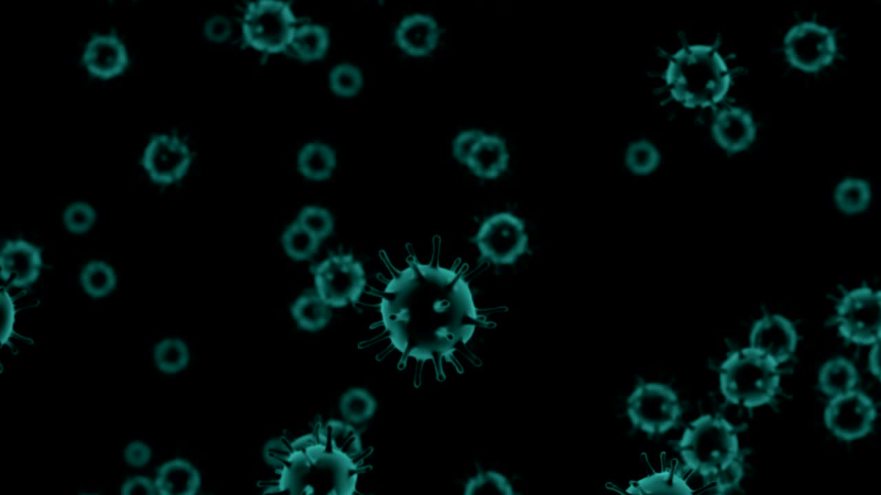 Virus Cells floating in Mid-Air 3D Render