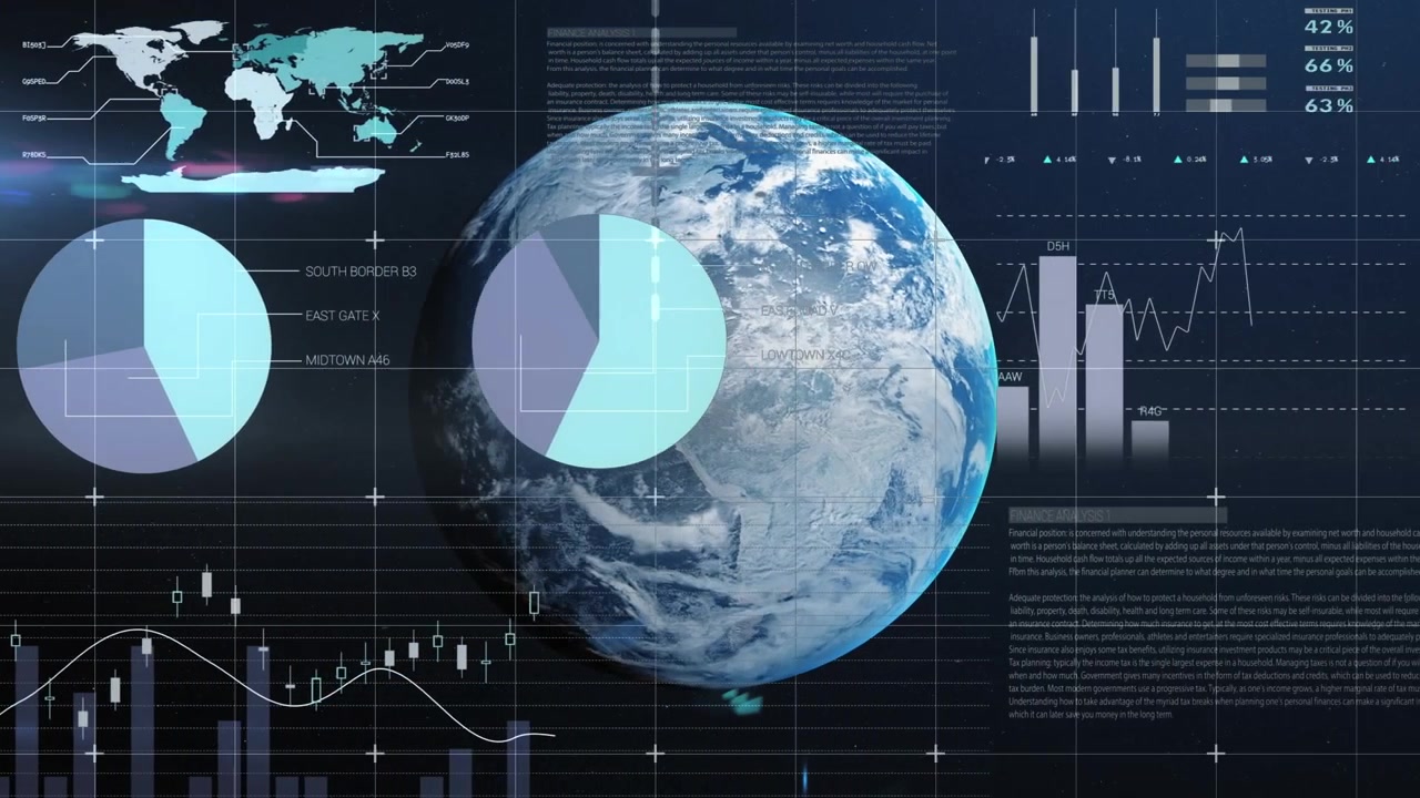 Animation of data processing over globe