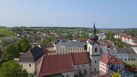 Wonderful-aerial-top-view-flight-Austria-Heidenreichstein-castle-in-Europe,-summer-of-2023