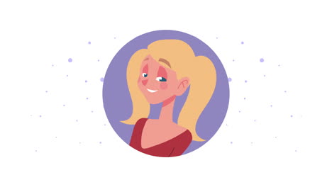 young blond woman avatar character animation