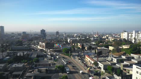 aerial view of hollywood in la