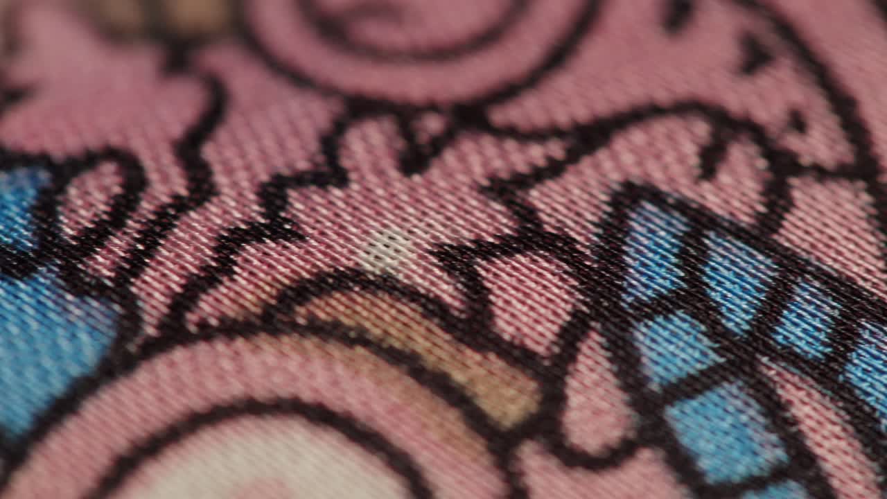 Close-up of Pink and Blue Fabric