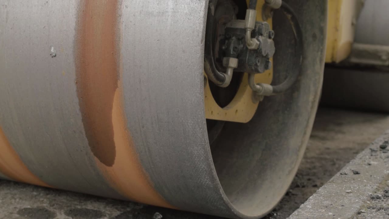 Heavy plant industrial steam roller wheels medium tilting shot