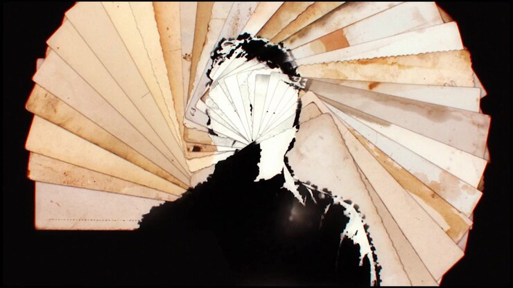 Abstract Animation of Vintage Photographs Forming a Human Silhouette