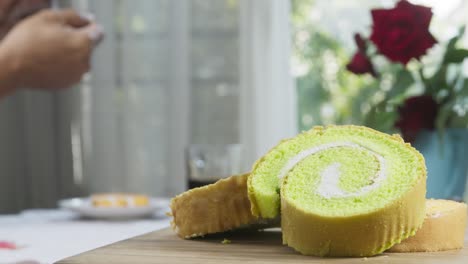 la suavidad del pastel de pandan verde