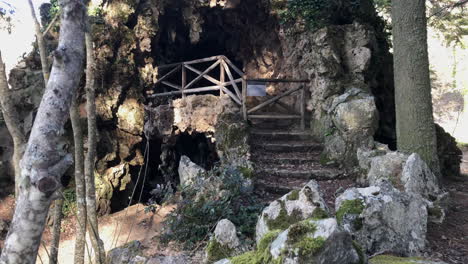 cave with a mini waterfall