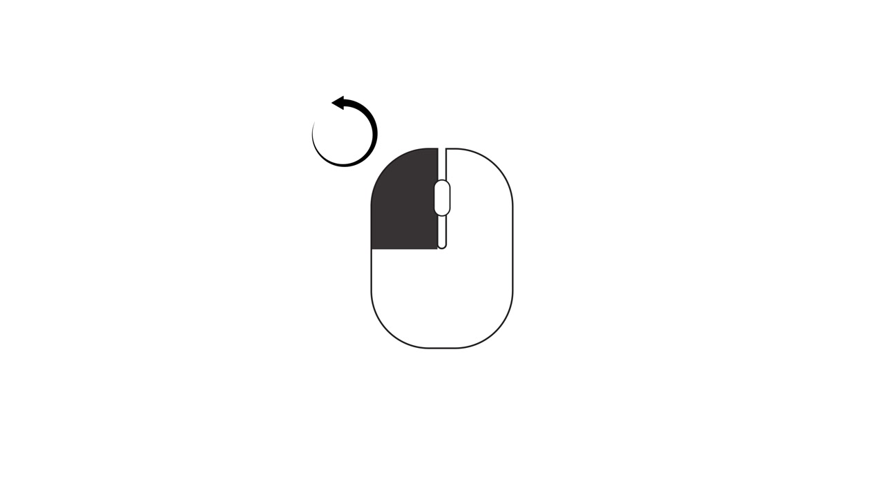 Rounded rectangle left button icon with a circular rotation arrow animation isolated on white background